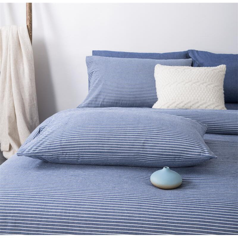 Essenza Cotton King Bed Sheet 220X254 CM in Light Blue Colour